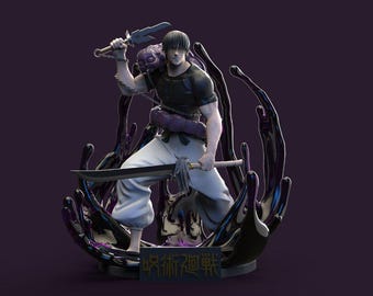 Toji Fushiguro – Jujutsu Kaisen Actionfigur aus Harz mit 3D-Drucker in 12K gedruckt