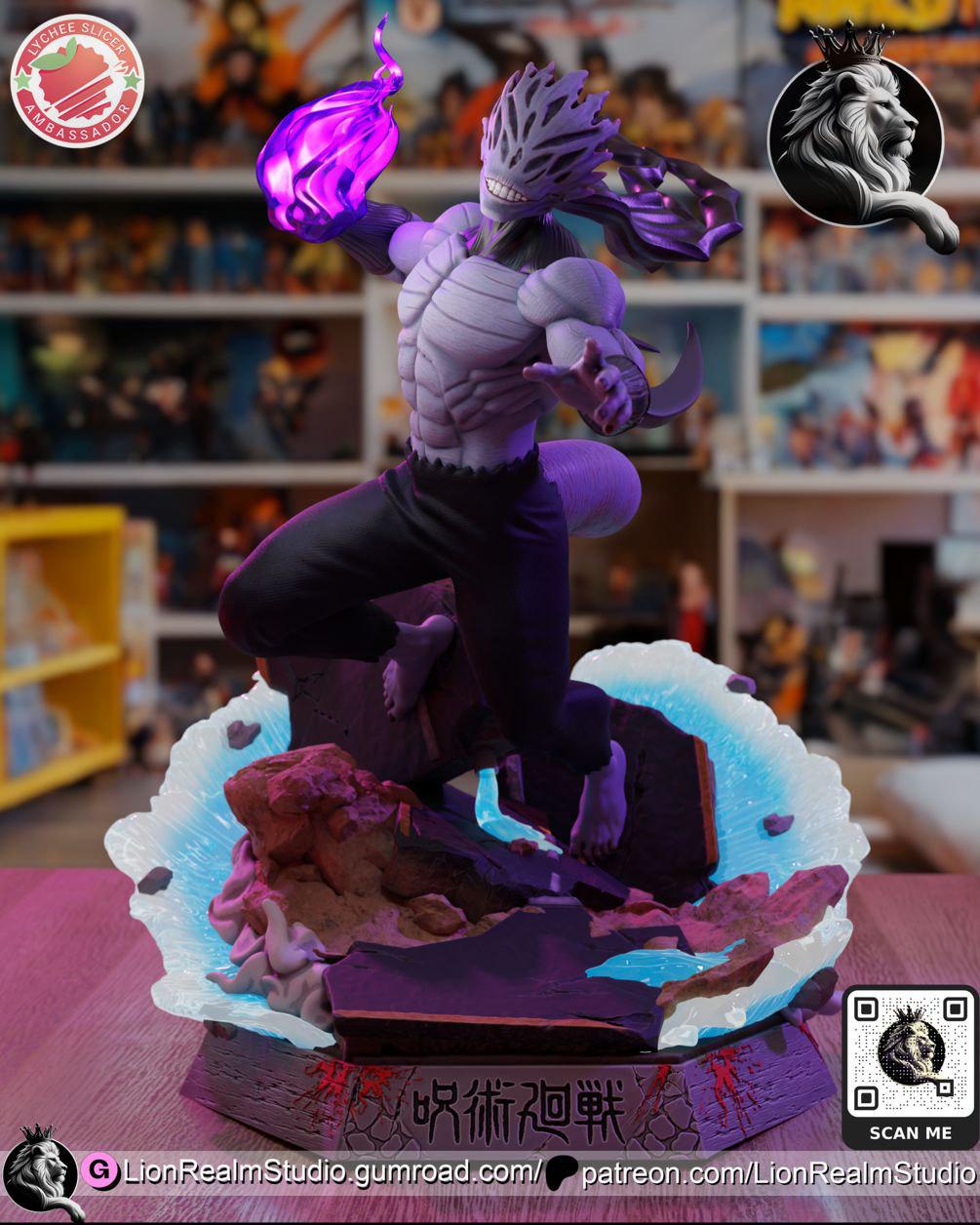 真人 - 呪術廻戦アクションフィギュア、3Dプリンターで12K樹脂で印刷