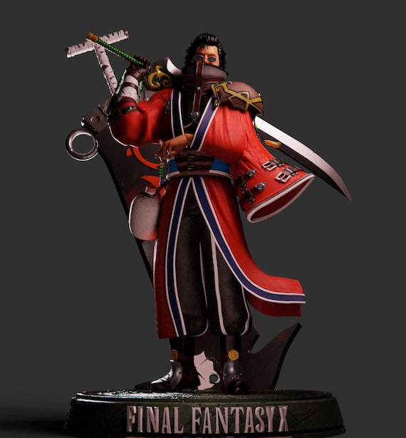 Auron - Final Fantasy Action Figure Printed in Resin With a 12K 3D