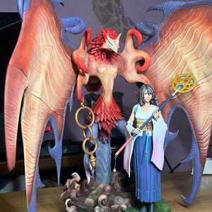 Yuna & Valefor - Figurine Final Fantasy Action imprimée en résine avec imprimante 3D en 12K