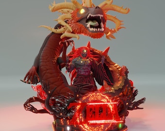 Ganon & Dragon - The Legend Of Zelda Action figure, 25 cm tall, printed in resin with a 3D printer in 12K