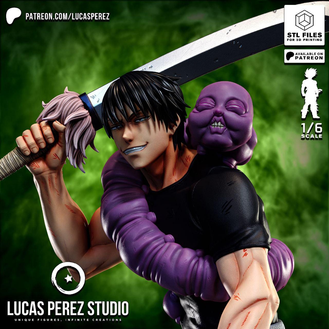 JJK Choso Figurine Choso Action Figure avec accessoires Imprimée en 3D Personnage Anime PVC Modèle Statue Collectionneur Décoration Bureau Ornement