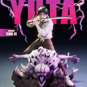 Yuta & Rika - Jujutsu Kaisen Action figure printed in resin with 3D printer in 12K