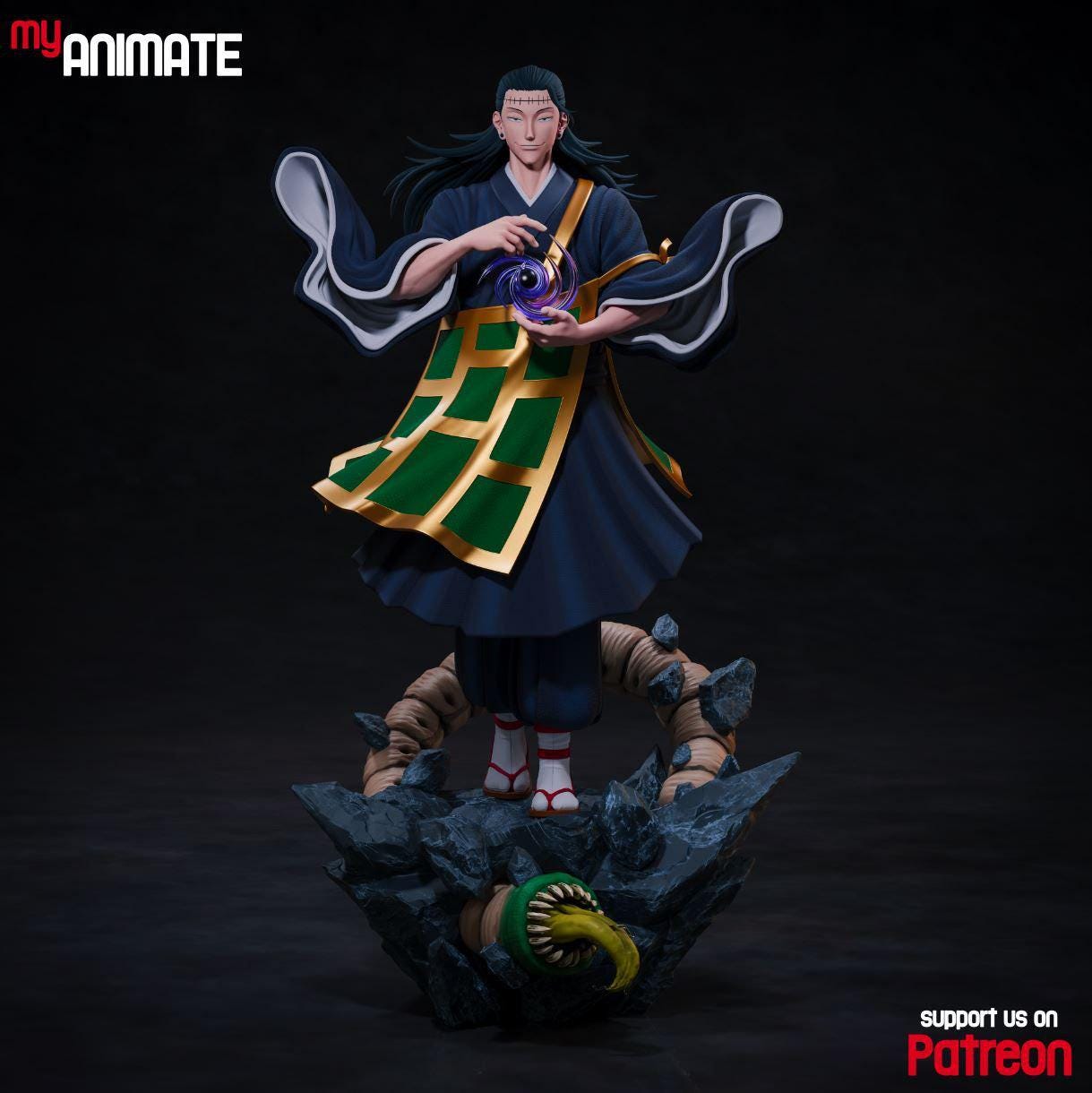 Kenjaku in Geto's Body - Jujutsu Kaisen Action Figure Printed in