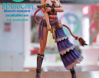Yuna - Final Fantasy Action figure printed in resin with 3D printer in 12K