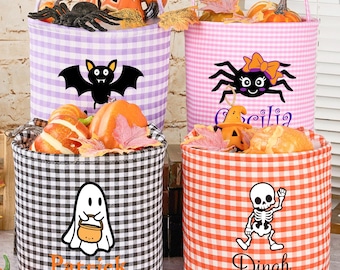 Gepersonaliseerde Trick or Treat-tas voor Halloween, snoeptas met aangepaste naam