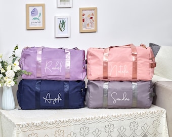 Personalized Duffle Bag,Mother's Day Gifts,Custom Name Weekender Bag,Duffle Bag with Name,Travel Bag for Her,Initial Gym Bag,Overnight Bag