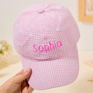 パーソナライズされた刺繍入り野球帽、キッズシアサッカー野球帽、キッズ幼児用帽子、カスタムベビーネーム入り帽子、ベビーシャワーギフト、赤ちゃんへのギフト