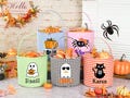 Personalized Halloween Bucket,Kids Halloween Bag,Trick or Treat Basket,Custom Gingham Candy Bag For Kids,Halloween Decoration,Halloween Gift