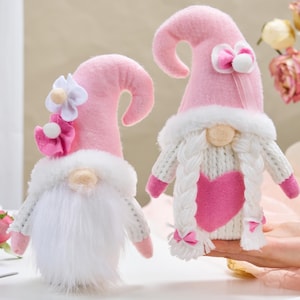 Alla hjärtans dag-tomte Roly-poly-tomte Parpresent till henne Bröllopsdekoration Dockor Stickad tomte Bröllopspresenter Alla hjärtans dag-present Kärlekstomte