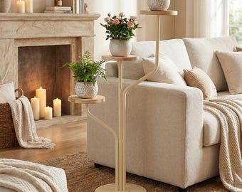 Wooden planter, flower holder, plant stand indoor, tall 3-tier plant stand, wood furniture decor, modern home decor, personalized gift