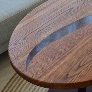 Handmade epoxy coffee table, minimalist end table, living room table, accent low sofa table, natural wood epoxy coffee table, new home gift