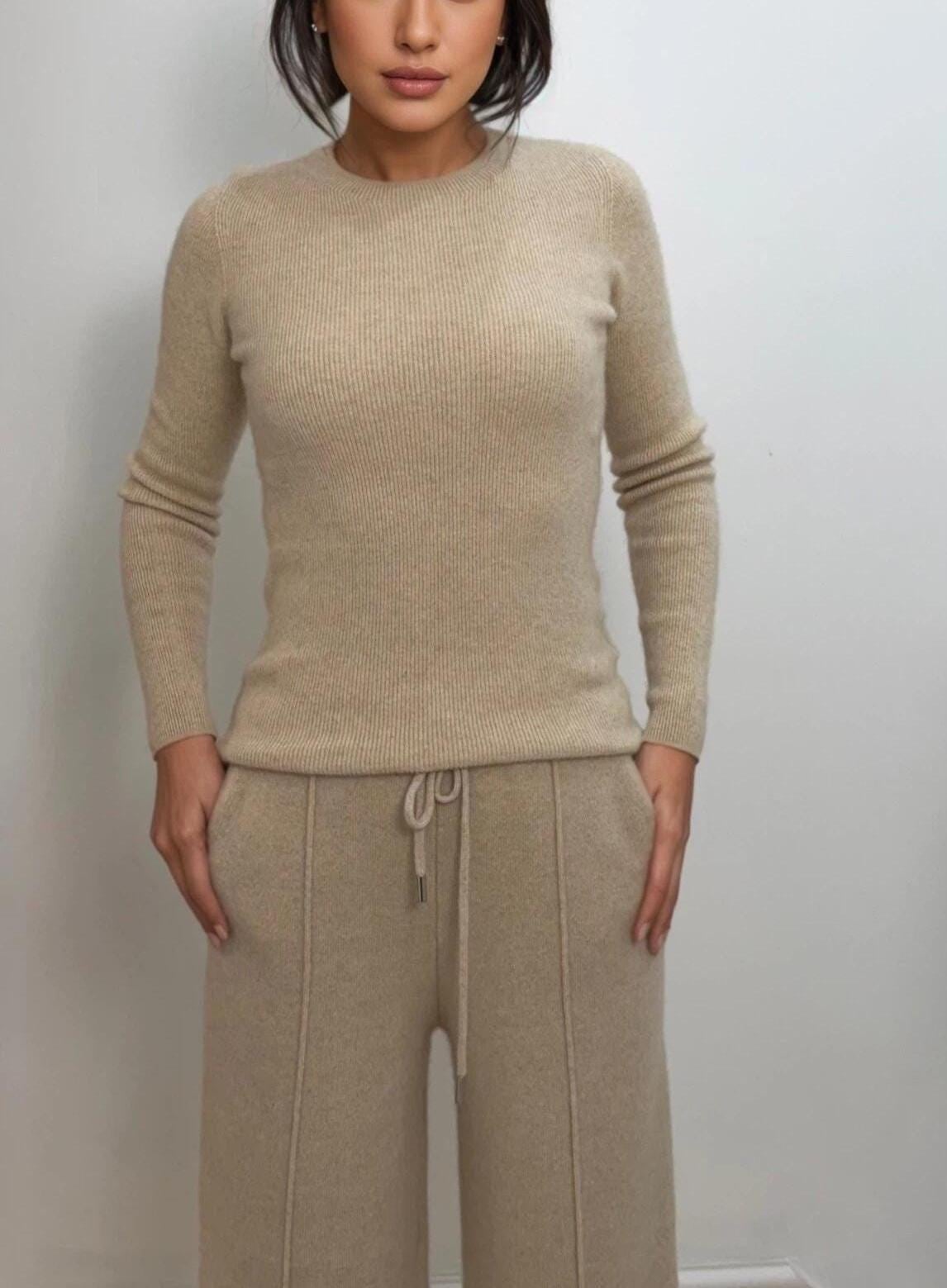 100% Cashmere Slim-fit Layering Sweater Crewneck - Etsy UK