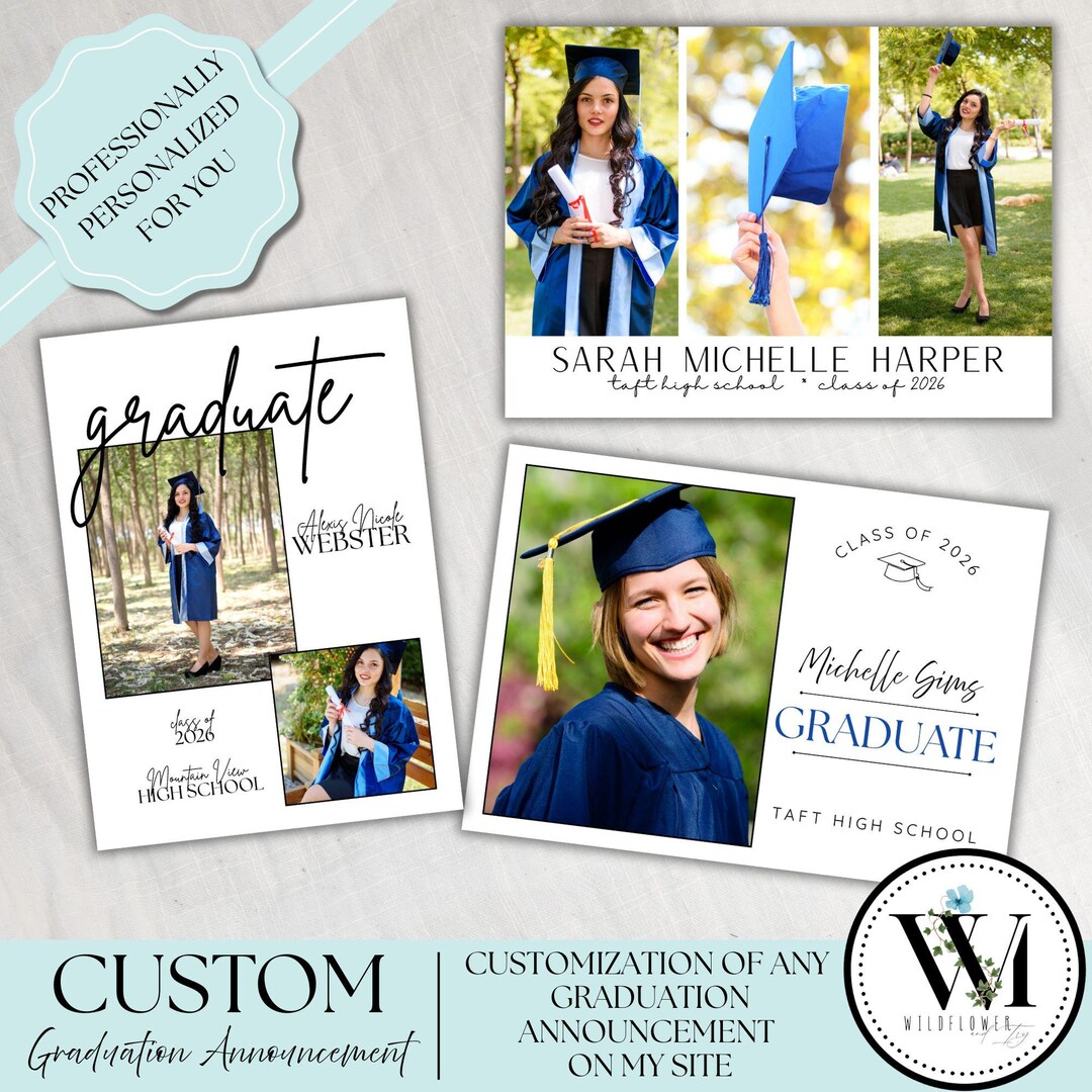 Customized Graduation Announcement | Fully Edited |printable - Etsy