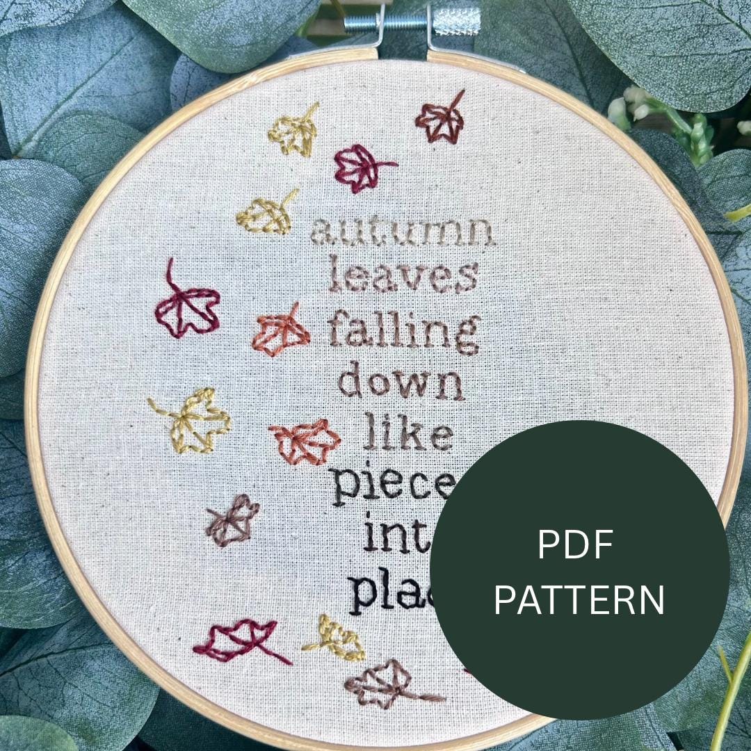 Embroidery Pattern - Autumn Leaves - TS - Etsy