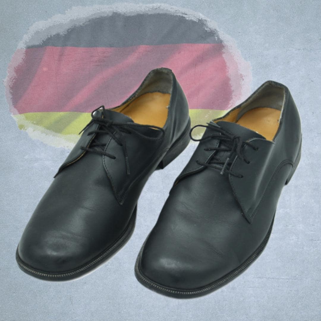 leather military dress shoes Bundeswehr Black | Original Vintage Dress Shoes German Army tiara