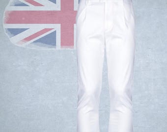 True Vintage 50s US Navy White Cotton Sailor's Bell Bottom Baggy