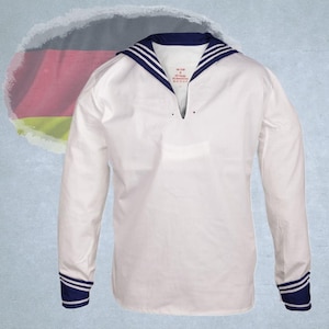 Bundeswehr Marine shirt, original BW Navy blouse, wide collar, vintage surplus, for reconstruction