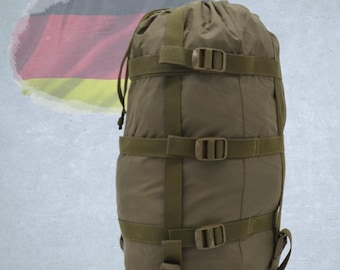 Bundeswehr compression sack - olive, vintage, military, adjustable, perfect for sleeping bag or hand luggage, solid surplus
