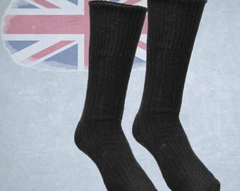 Original British Army Thick Military Socks - Black, Wool/Nylon, Warm and Comfortable, Perfect for Survival, Military Surplus
