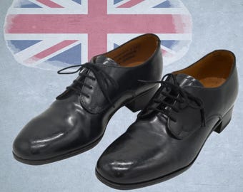 Women's British Army Leather Boots Black | Original Vintage Military Dress Shoes