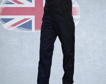 Waterproof MVP Trousers Royal Navy UK | British Army Gore-Tex Style Overpants | Vintage Military Surplus | Dark Navy Black