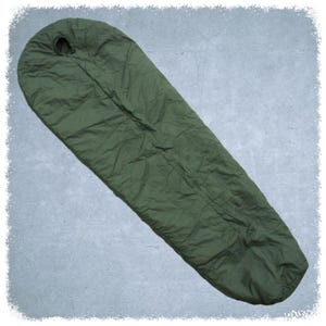 British Army Modular Combat Military Sleeping Bag - Olive, Mummy, Synthetic Filling, Hood, Pockets, Contract, Military Surplus