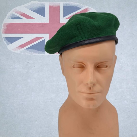 Vintage British Army Military Beret Green ORIGINAL, military surplus