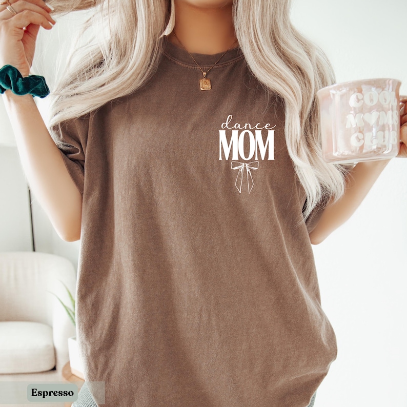Dance Mom Shirt Comfort Colors® Bow Shirt, Dance Mom Tee, Ballet Mom Gift, Personalized Ballet Shirt, Dance Mama Gift for Dance Mom Bow Tee image 7