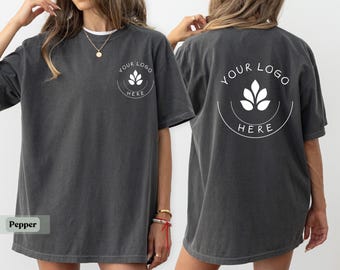 Custom Business Logo Comfort Colors Shirt, Personalized Company Tee
