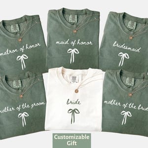Bridal Party Comfort Colors® Shirt, Personalized Gift For Bride, Bachelorette Bridesmaid Proposal Shirt, Matron of Honor Shirt Wedding Party
