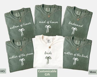 Bridal Party Comfort Colors® Shirt, Personalized Gift For Bride, Bachelorette Bridesmaid Proposal Shirt, Matron of Honor Shirt Wedding Party