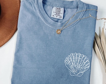 T-shirt en coquillage couleur confort, haut de plage d'été