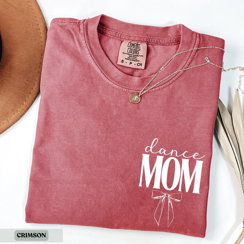 Dance Mom Shirt Comfort Colors® Bow Shirt, Dance Mom Tee, Ballet Mom Gift, Personalized Ballet Shirt, Dance Mama Gift for Dance Mom Bow Tee image 2