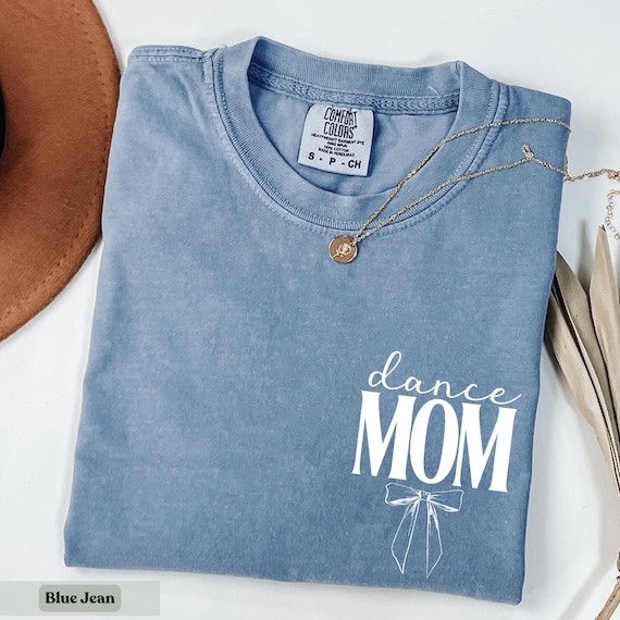 Dance Mom Shirt Comfort Colors®  Bow Shirt, Dance Mom Tee, Ballet Mom Gift, Personalized Ballet Shirt, Dance Mama Gift for Dance Mom Bow Tee
