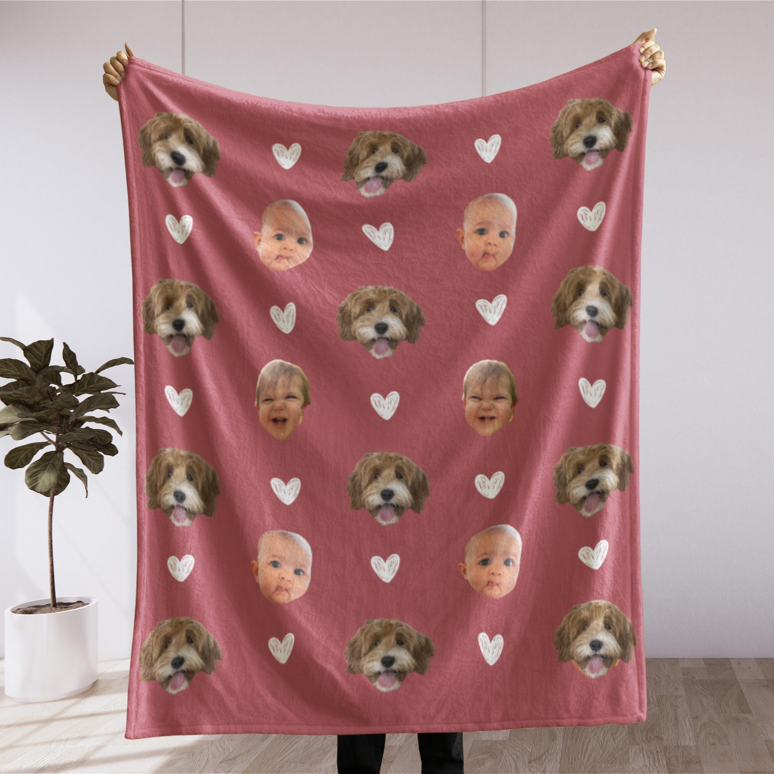 Custom Photo Face Blanket, Personalized Face Blanket, Custom Baby Photo Blanket for Grandma, Blanket with Baby Face, Gift for Grandma Throw