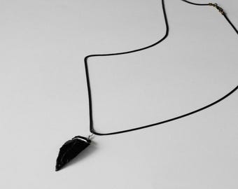 Obsidian Arrowhead Pendant Necklace