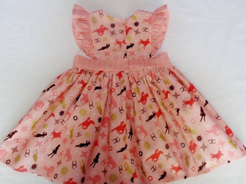 Cowgirl Birthday Dress Girls Rodeo Dress Toddler Country Pinafore Dress Girls Horse Dress Pink Cowgirl Dress Girls Cowgirl Dress