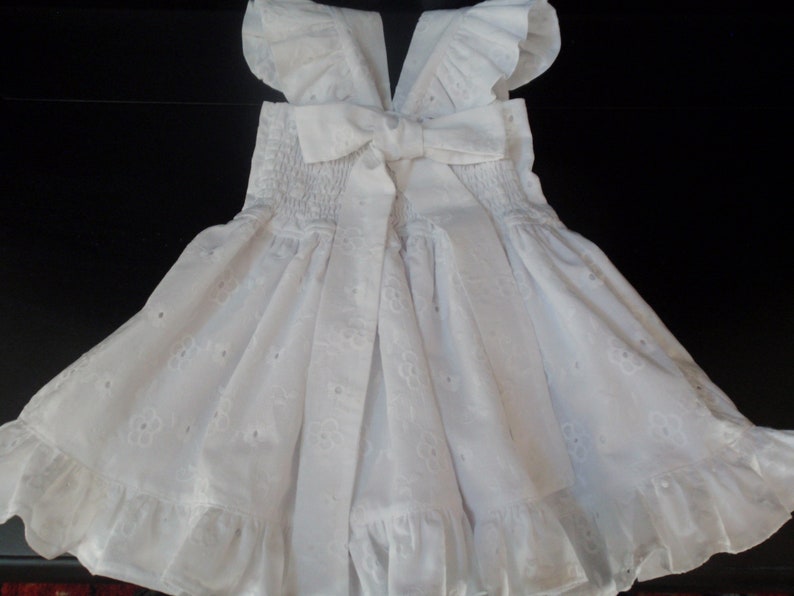 white eyelet flower girl dress