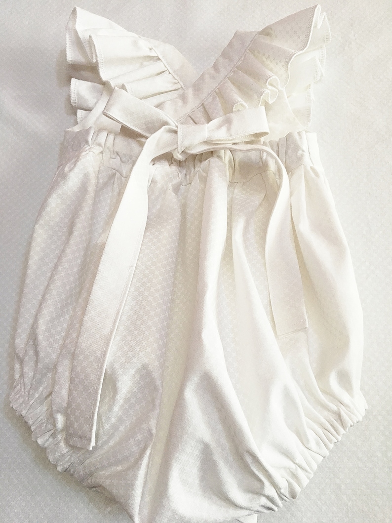 Baby Girl Romper White Bubble Romper Toddler White Romper Etsy