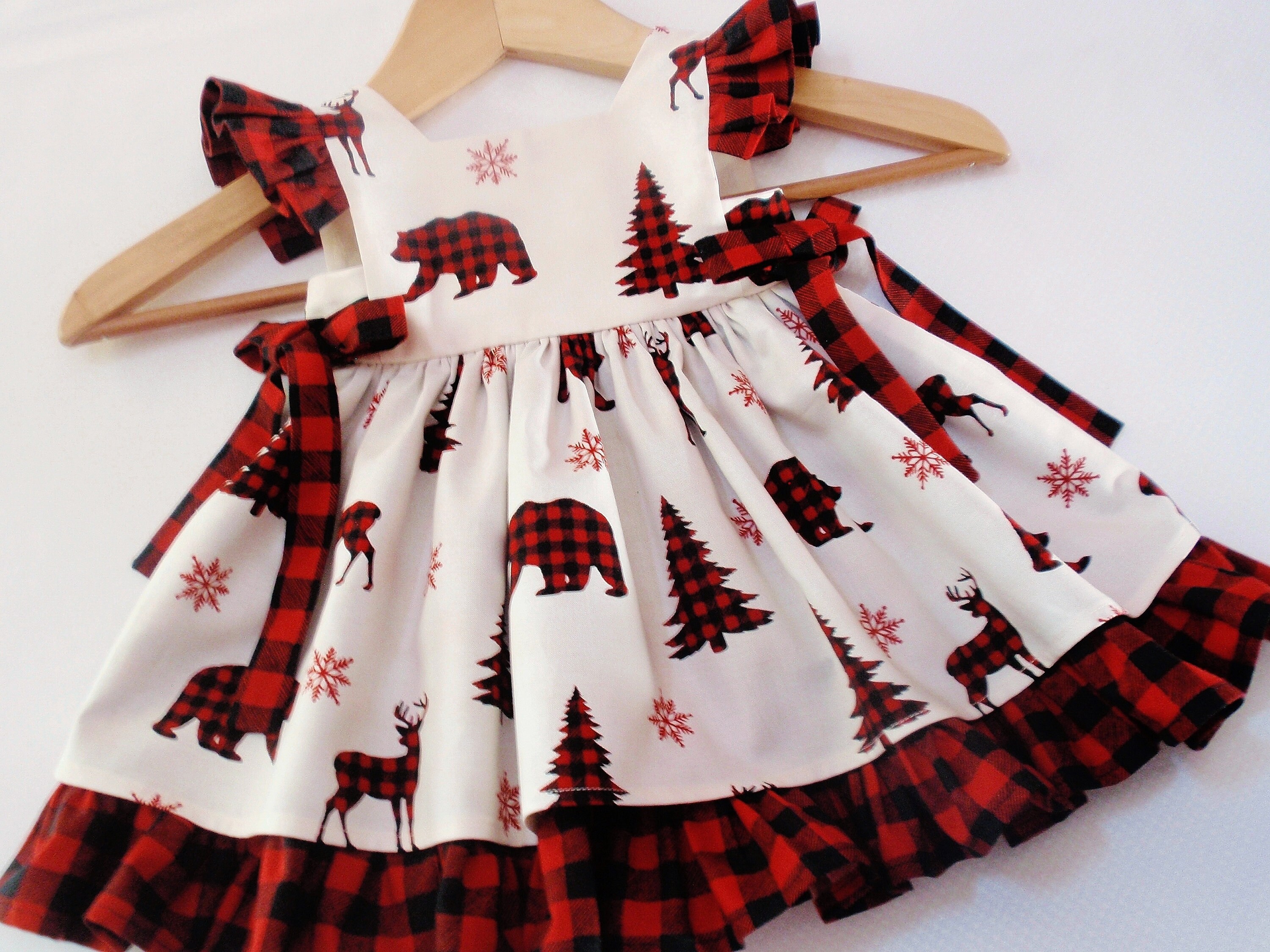 Robe pinafore de Noël de bébé fille robe de Noël denfant en Etsy