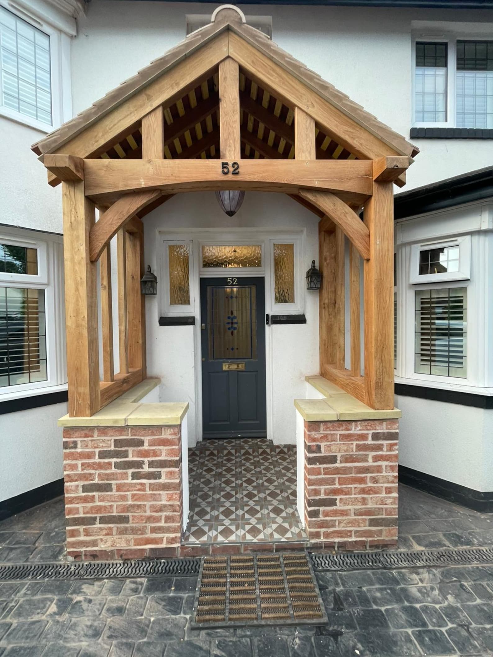 Handcrafted Solid Oak Porch Kit: Bespoke Canopy, 2000mm Width - Etsy UK