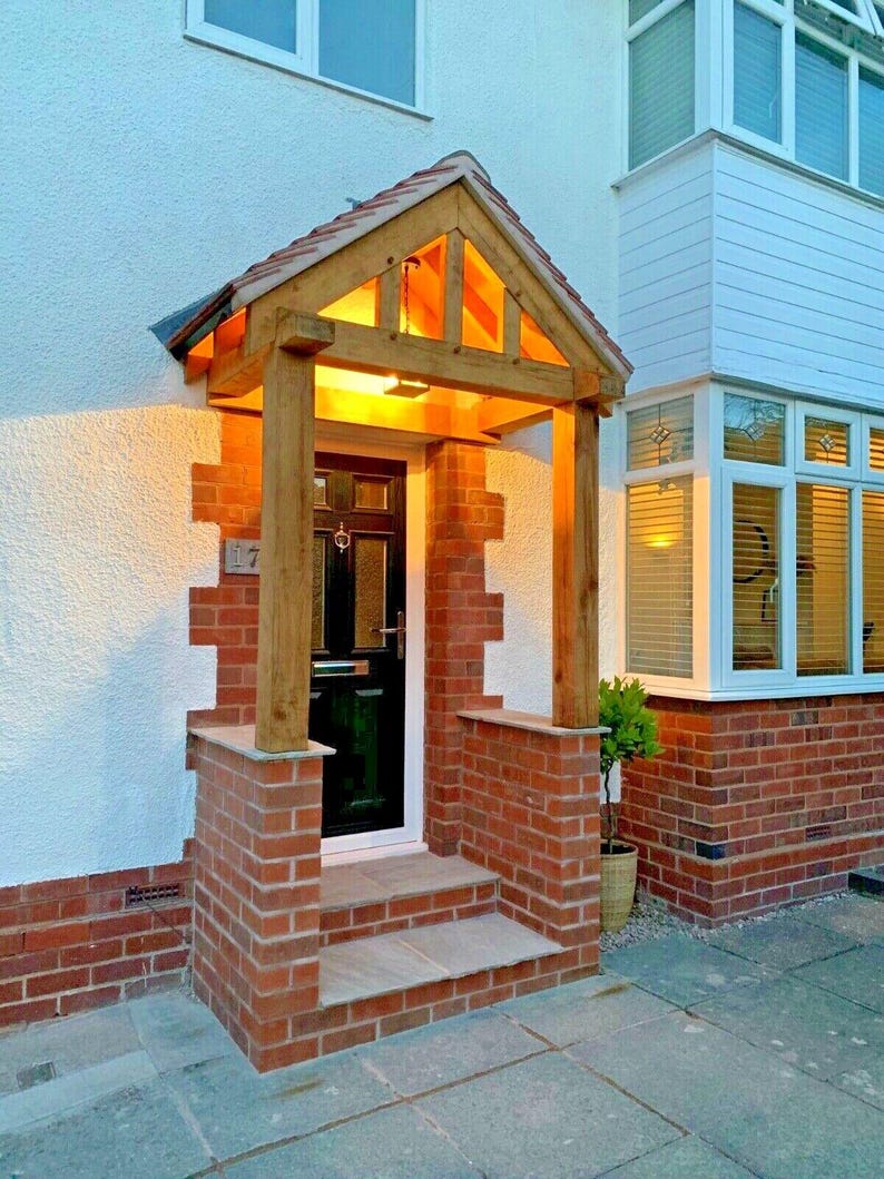Solid Oak Porch Frame Semi Buit Kit - the Worcester - 1425mm Front Post ...