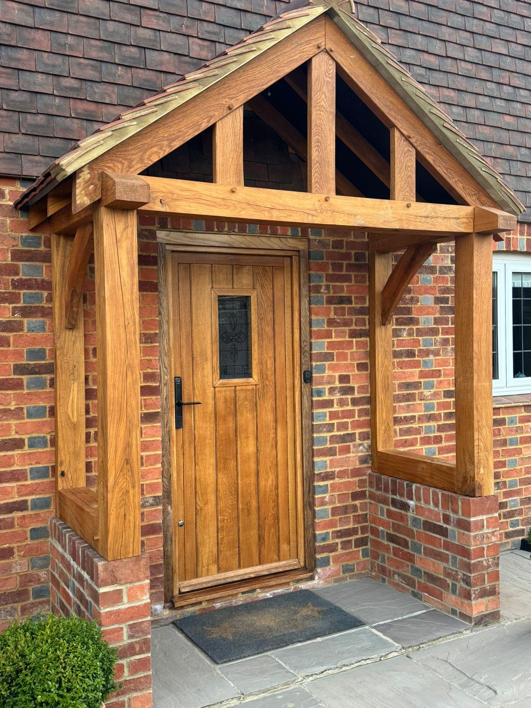 Handcrafted Green Oak Porch Kit: Rustic Timber Frame, UK Made - Etsy UK