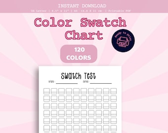 Tabella colori con 120 tonalità, pennarelli a base alcolica e acquerelli (download in PDF)