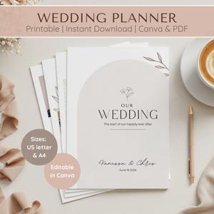 Printable & Editable Wedding Planner | Canva Template + PDF | Interactive Budget Tracker | Instant Download