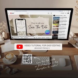Save the Date Digital | Video di invito di nozze animato con busta e musica | Modello Canva immagine 2