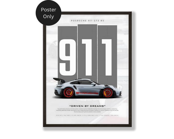 Porsche 911 GT3 RS Poster: Matte Print Car Enthusiast Wall Art - Etsy