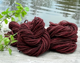 Felted handspun dread yarn, super bulky, shades of brown and red, 30 yards, 2 ounces(58grams)