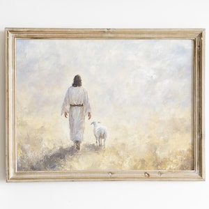 Redeemer’s Path Digital Download, Jesus and the Lost Sheep Art, Good Shepherd Christian Print, Faith-Based Wall Decor, Spiritual Gift Idea